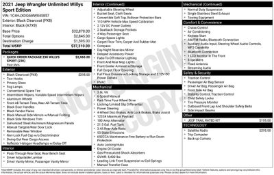 2021 Jeep Wrangler Unlimited Willys