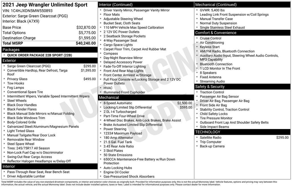 2021 Jeep Wrangler Unlimited Sport 4x4
