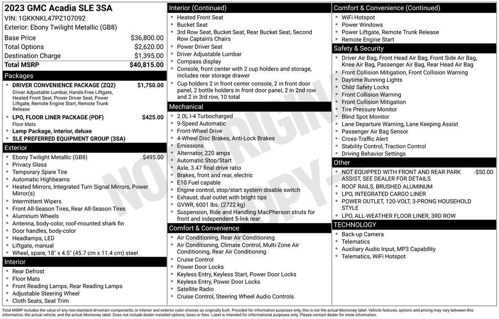 2023 GMC Acadia FWD SLE