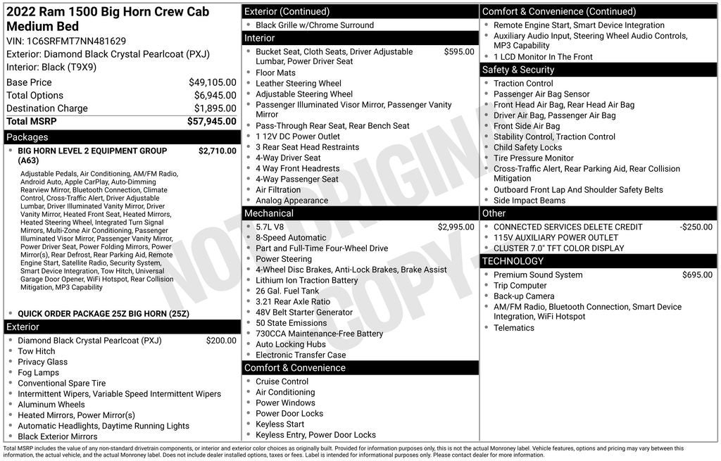 2022 RAM 1500 Big Horn/Lone Star