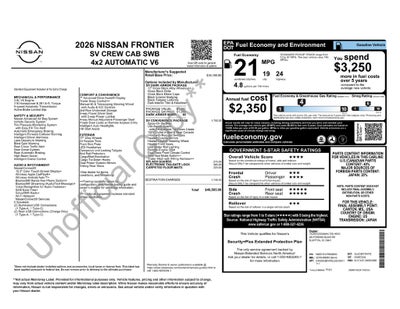 2026 Nissan Frontier Crew Cab SV