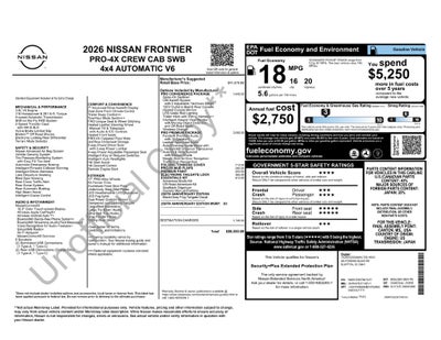 2026 Nissan Frontier Crew Cab PRO-4X®