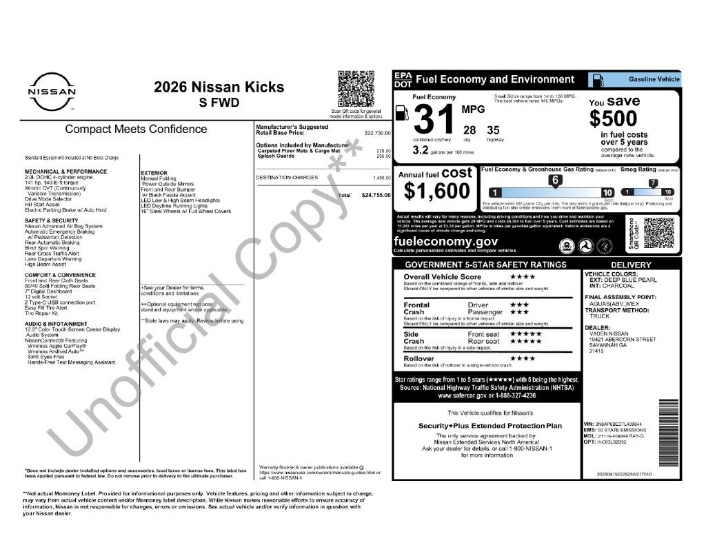 2026 Nissan Kicks S