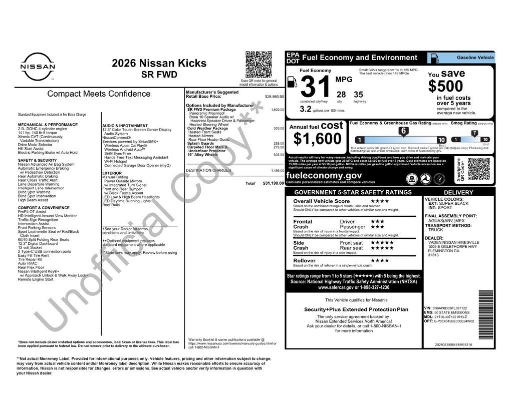 2026 Nissan Kicks SR