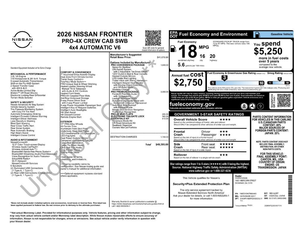 2026 Nissan Frontier Crew Cab PRO-4X®