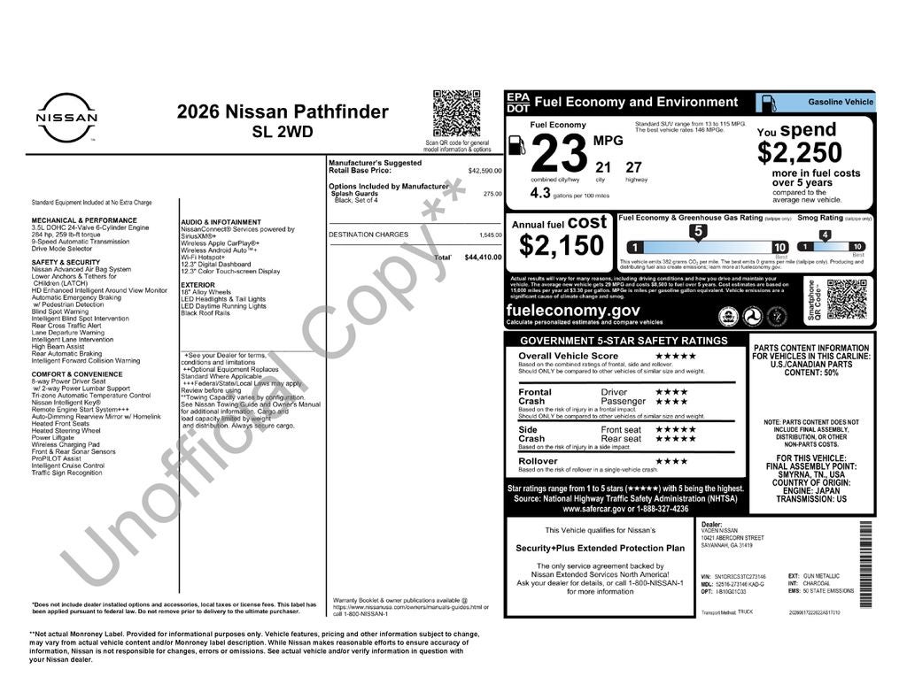 2026 Nissan Pathfinder SL