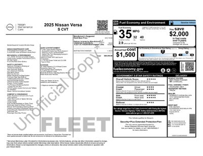 2025 Nissan Versa 1.6 S