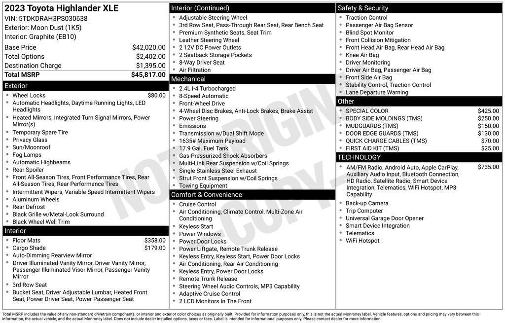 2023 Toyota Highlander XLE