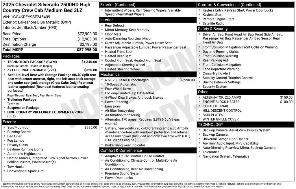 2025 Chevrolet Silverado 2500 HD High Country