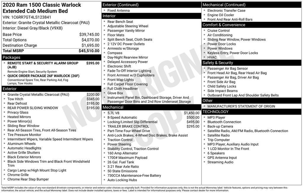 2020 RAM 1500 Classic Warlock