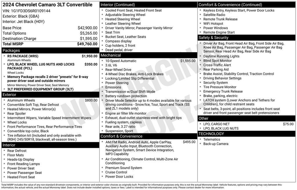 2024 Chevrolet Camaro 3LT