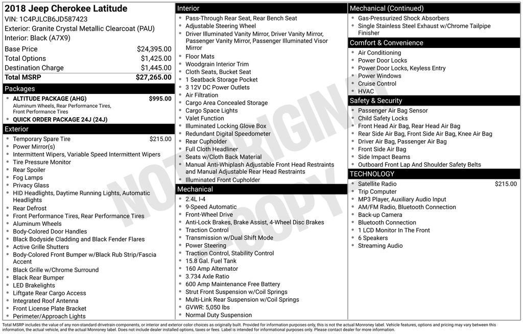 2018 Jeep Cherokee Latitude